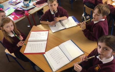 Tin whistle practice in second class