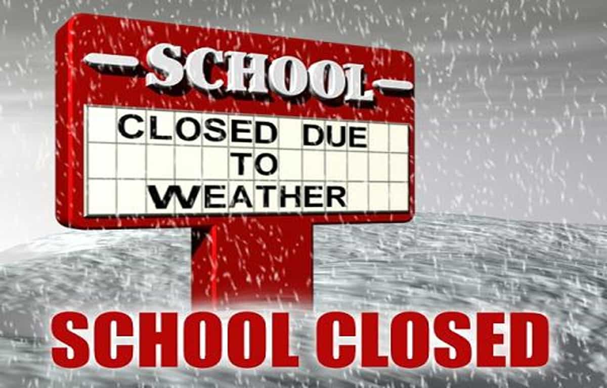School closure due to red weather alert