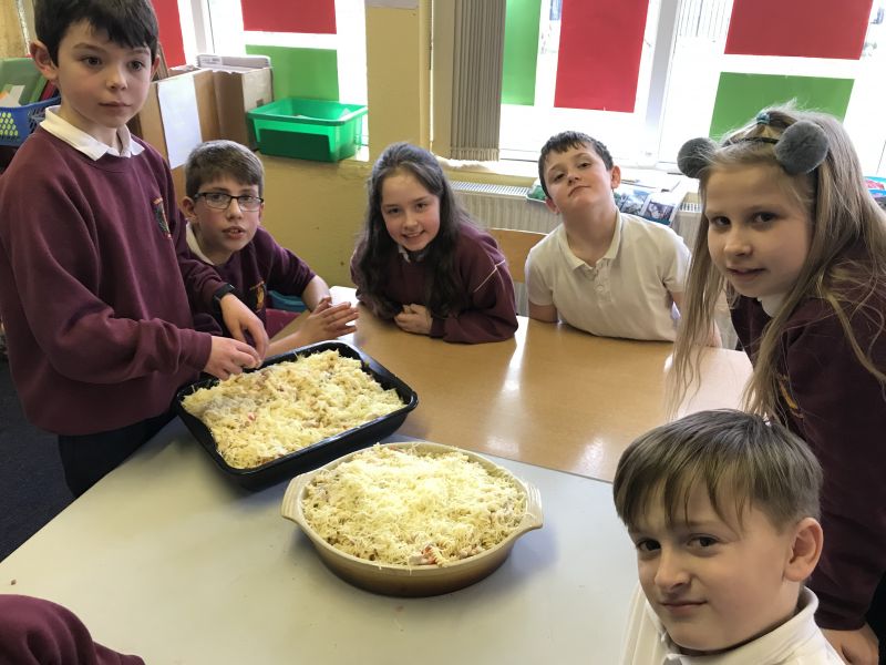 Making pasta bake in fourth class