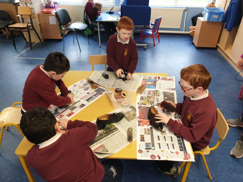 Practical Life activities – Shoe polishing