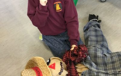 We made a dingle dangle scarecrow!