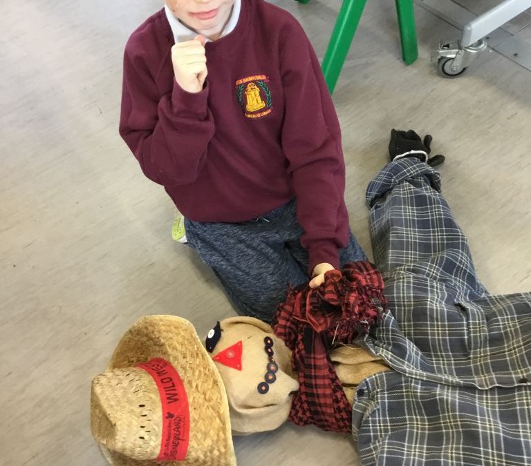 We made a dingle dangle scarecrow!