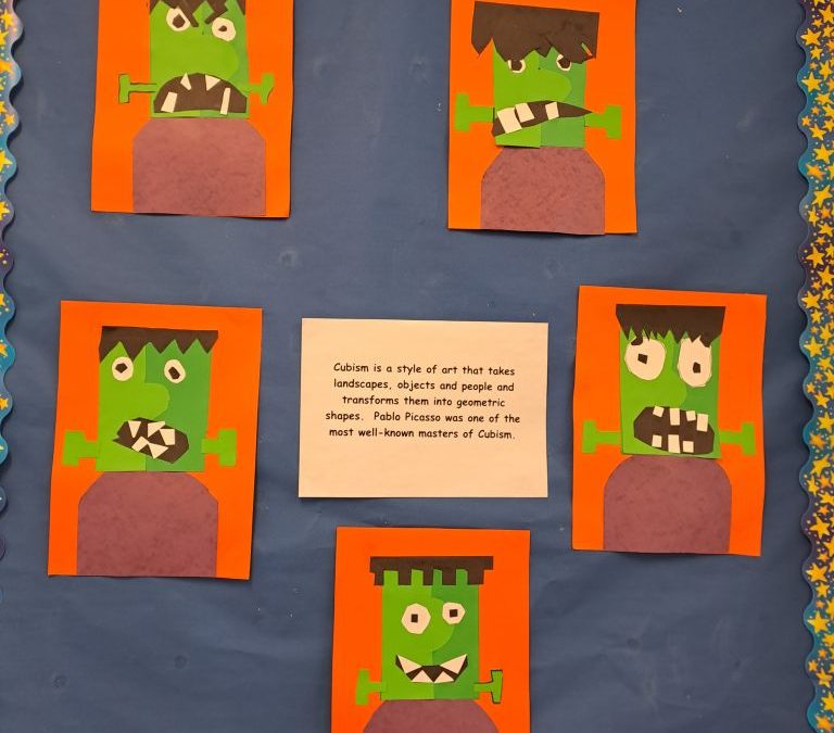 Hallowe’en Art – Frankenstein – Cubism