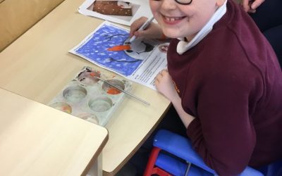 We enjoyed designing and decorating our Christmas cards!