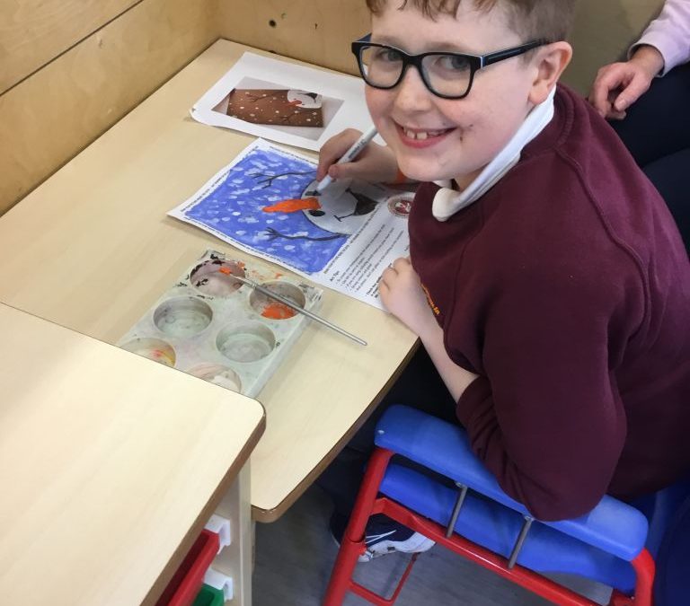 We enjoyed designing and decorating our Christmas cards!