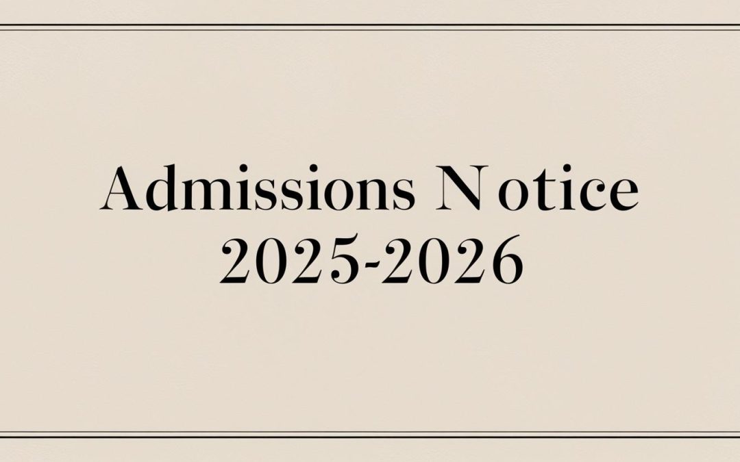 School Admission Notice 2025-2026